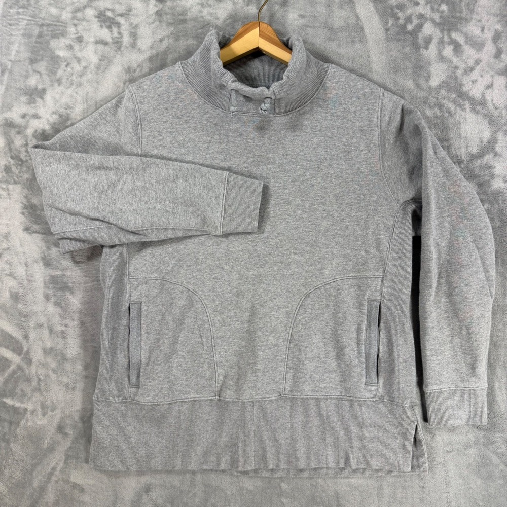 Duluth Trading Funnel Neck Sweatshirt Women's Size L Heather Gray